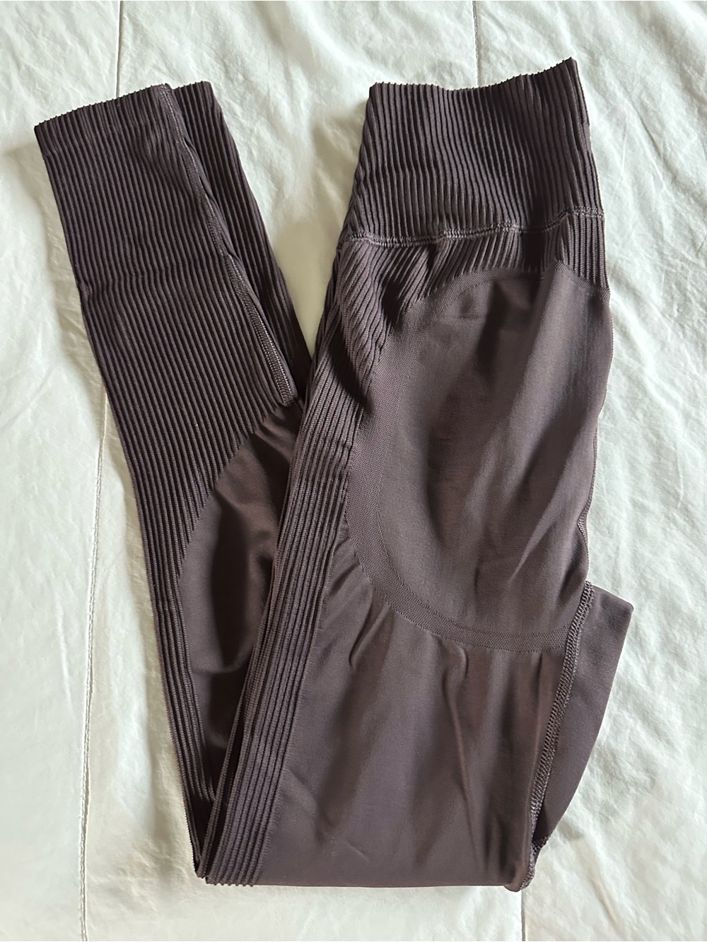 Peloton Plum Ribbed High-Waist Leggings